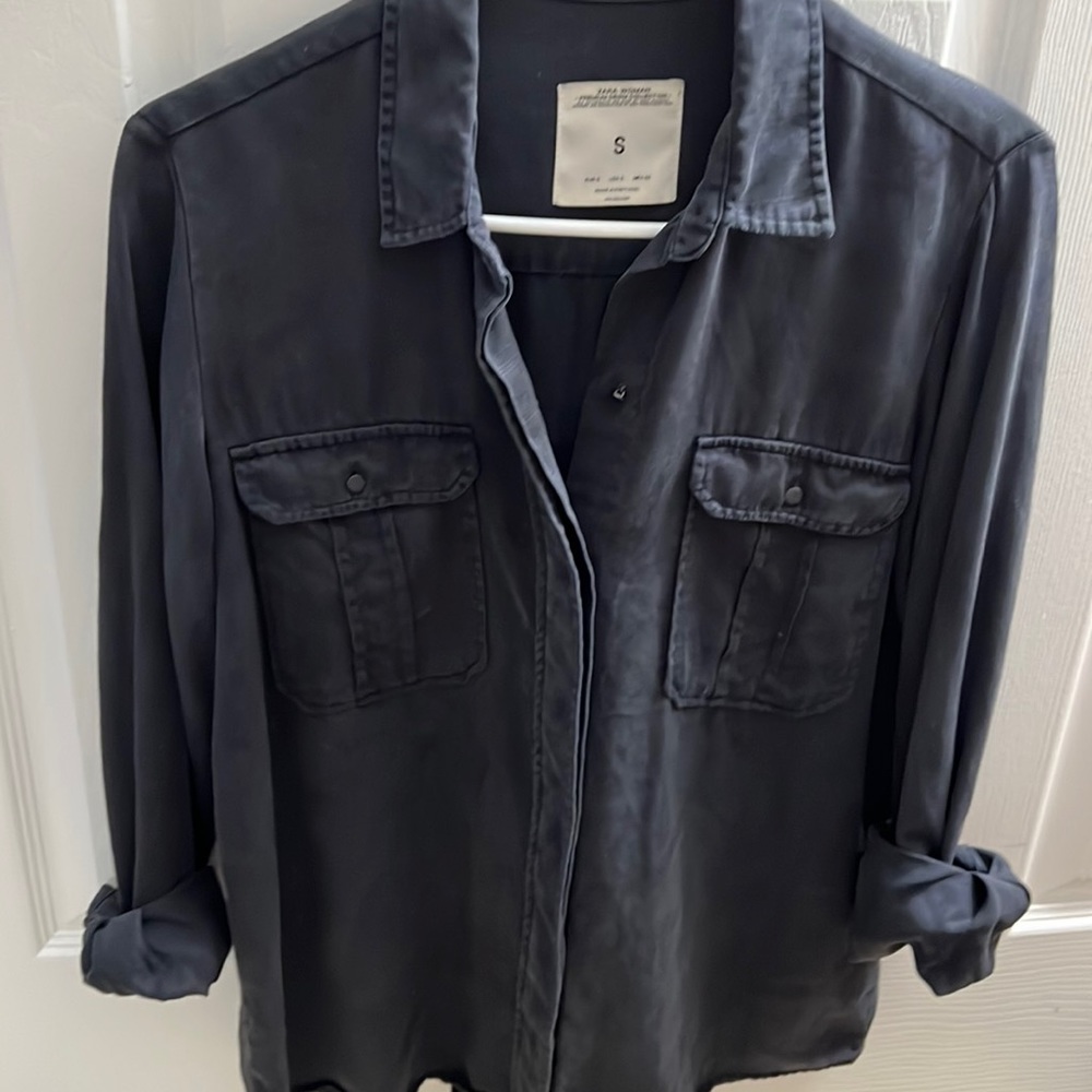 Zara woman vintage style button down shirt size small